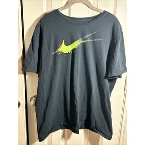 Nike, Mens T-shirt, The Nike Tee Swoosh, SZ 2XL Black